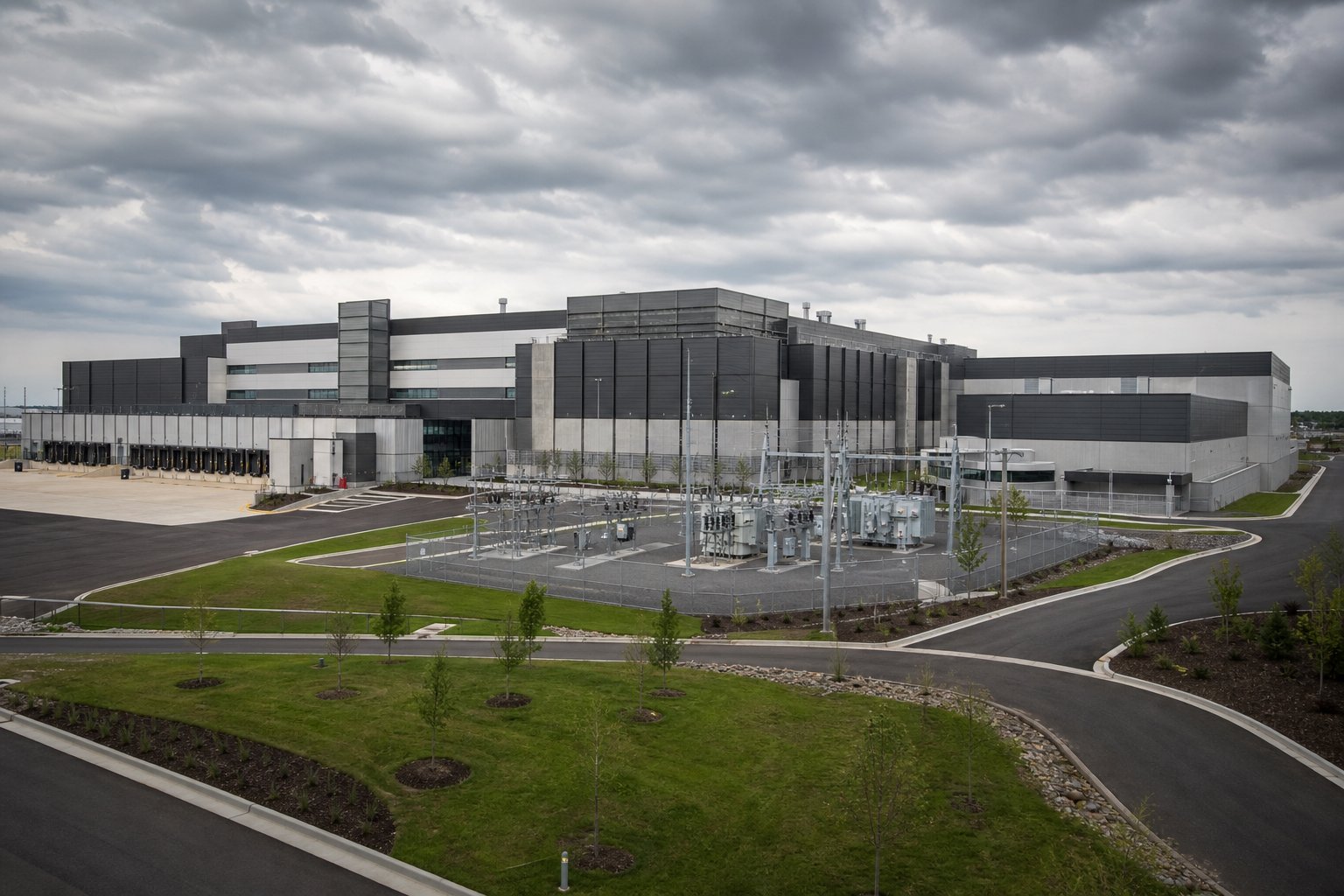Hyperscale data center campus exterior